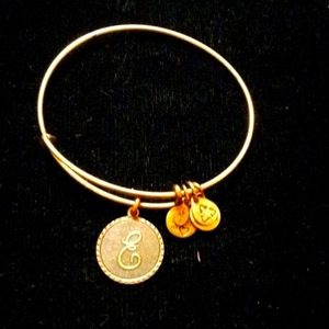 Alex and Ani goldtone "E" bracelet